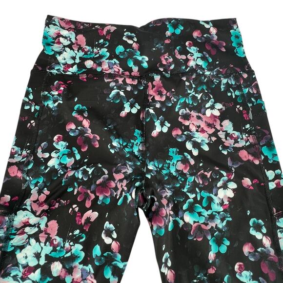 Avia Active Core Performance Legging Black Multi Watercolor Floral Small 4-6 - Picture 5 of 13